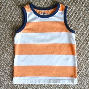 Gymboree Top 2T White with Orange & Navy